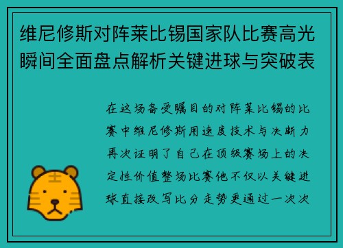 维尼修斯对阵莱比锡国家队比赛高光瞬间全面盘点解析关键进球与突破表现 维尼修斯对阵莱比锡国家队比赛高光瞬间全面盘点解析关键进球与突破表现